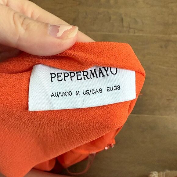 Peppermayo Exclusive - Eleanora Plunge Mini Dress - Orange - Picture 5 of 5